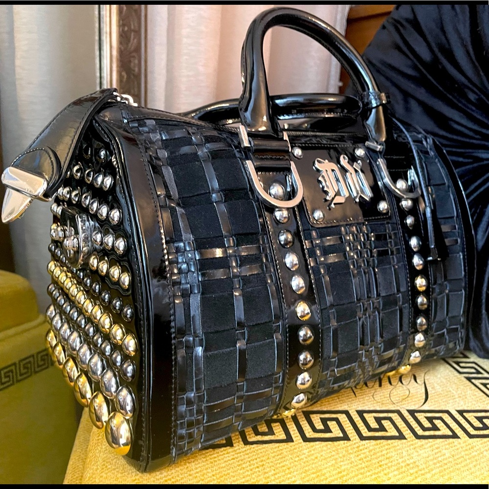 Authentic Versace Studded Speedy Style Bag
